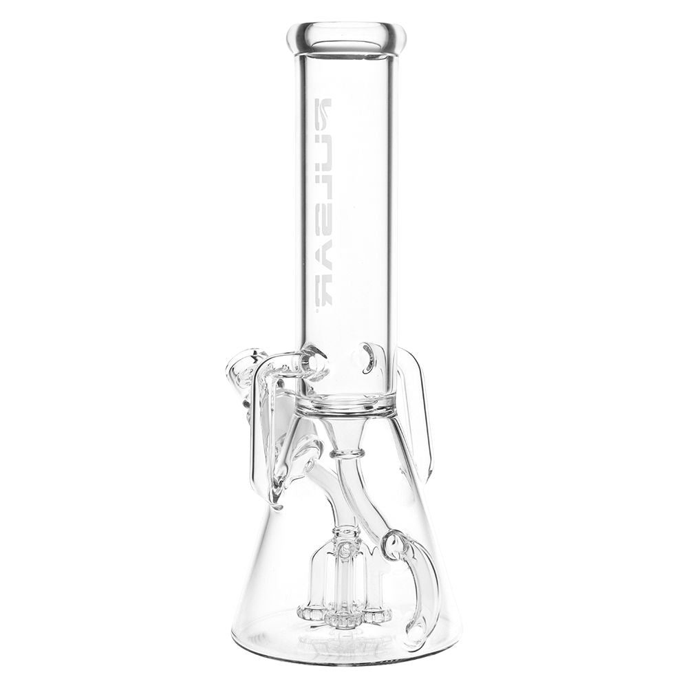 Pulsar ~ Quad-Arm Mini Perc Recycler Beaker Water Pipe - 12"