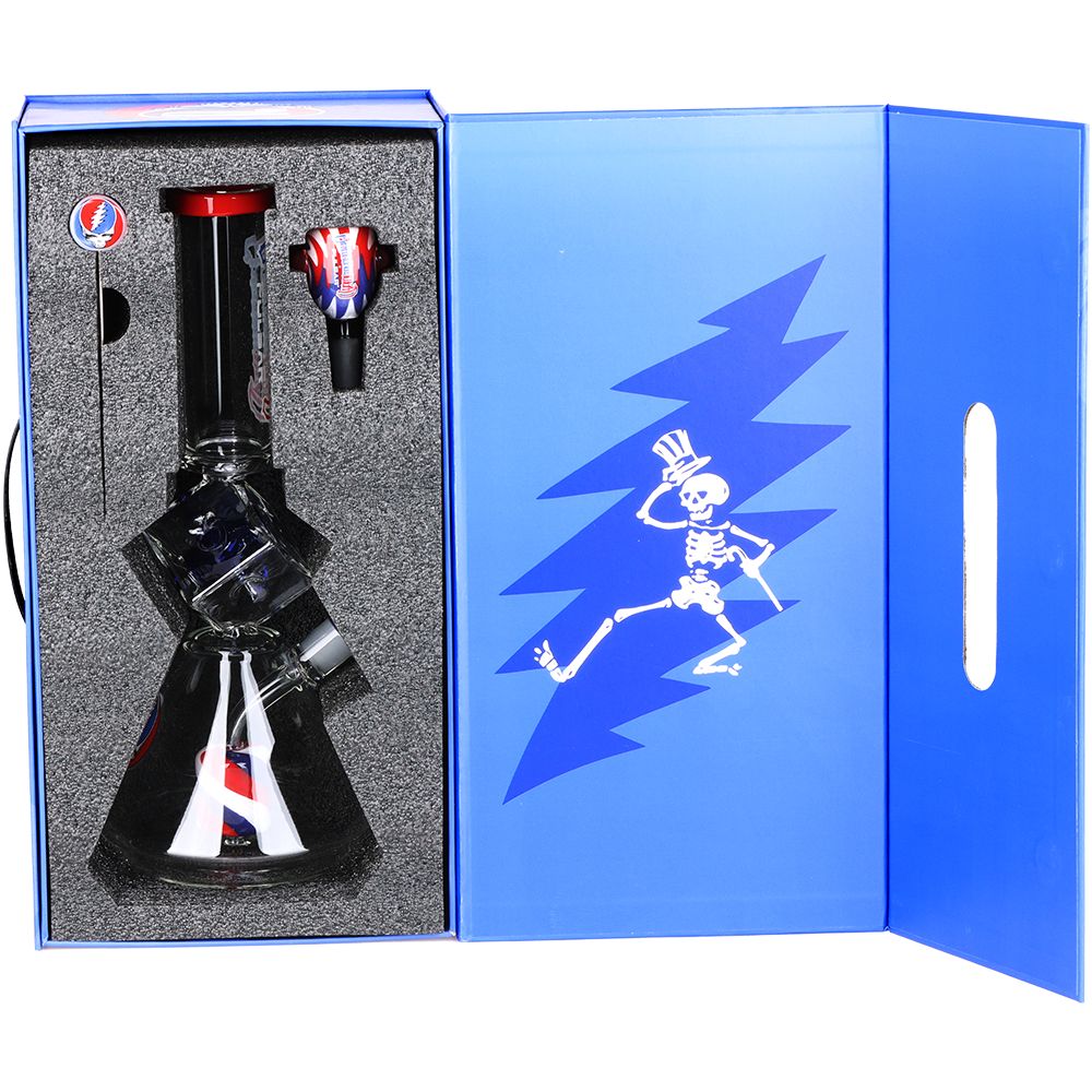 Pulsar ~ Grateful Dead x Pulsar Inception Cube Beaker Glass Water Pipe - 12.75" / 14mm F