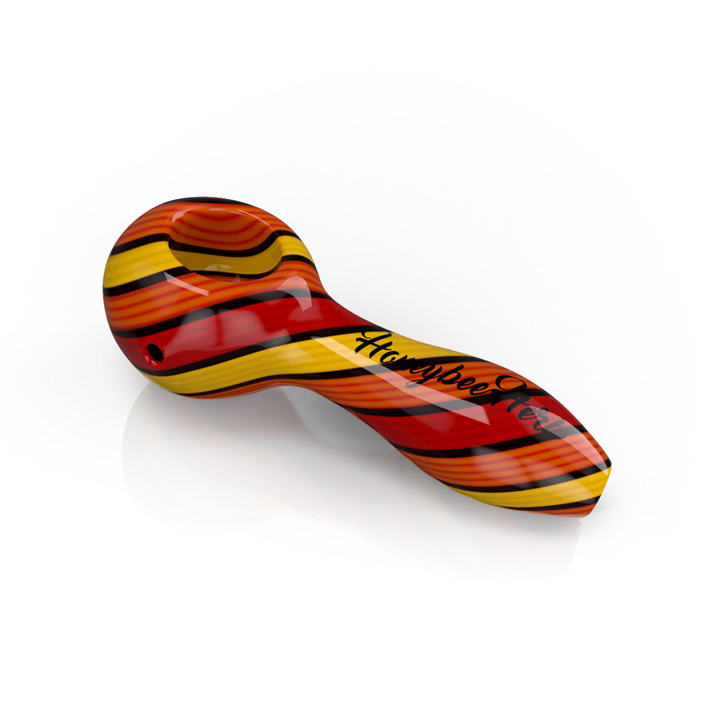 Honeybee Herb ~ Colorburst Linework Spoon Pipe