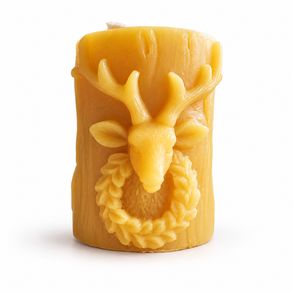 Christmas Beeswax Pillar Candles Santa Snowman Reindeer Gingerbread Holiday Gifts