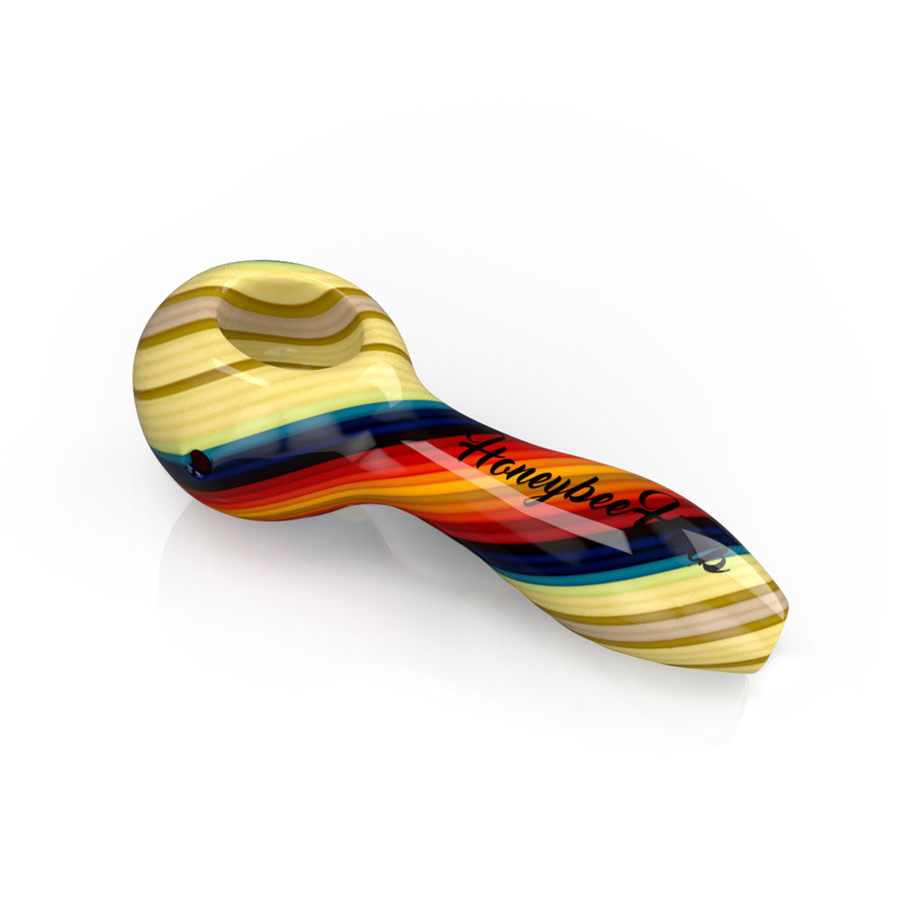 Honeybee Herb ~ Vibrant  Linework Twist Spoon Pipe