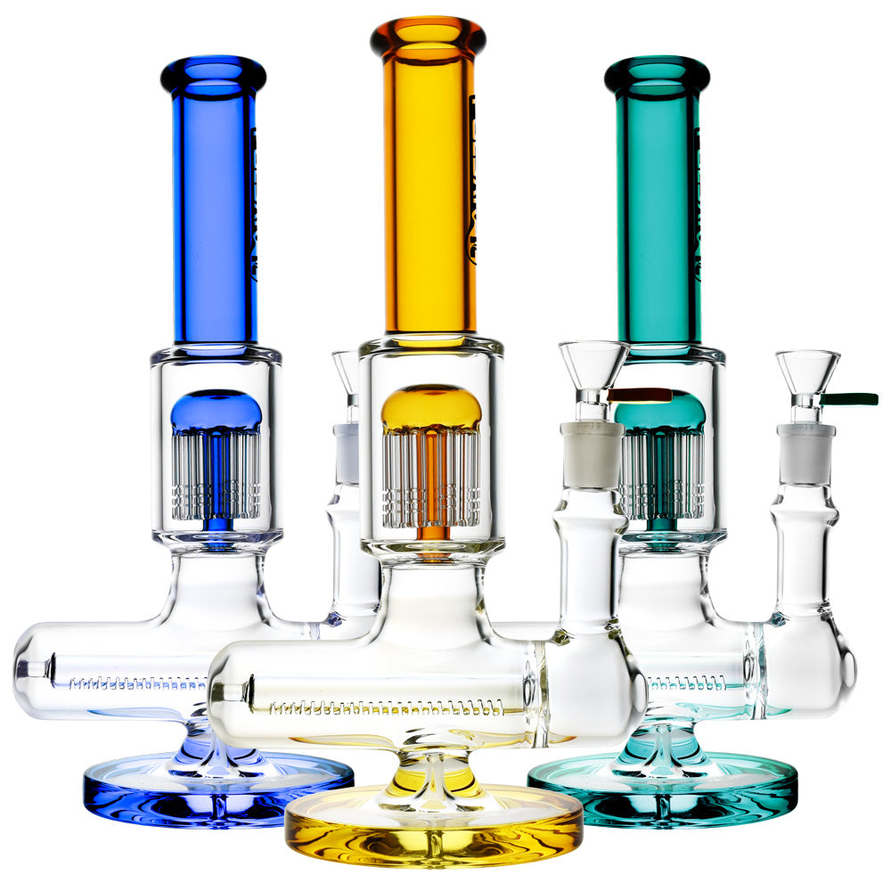 Pulsar ~ Jellyfish Inline Perc Water Pipe- 11"/14mm F/Colors Vary