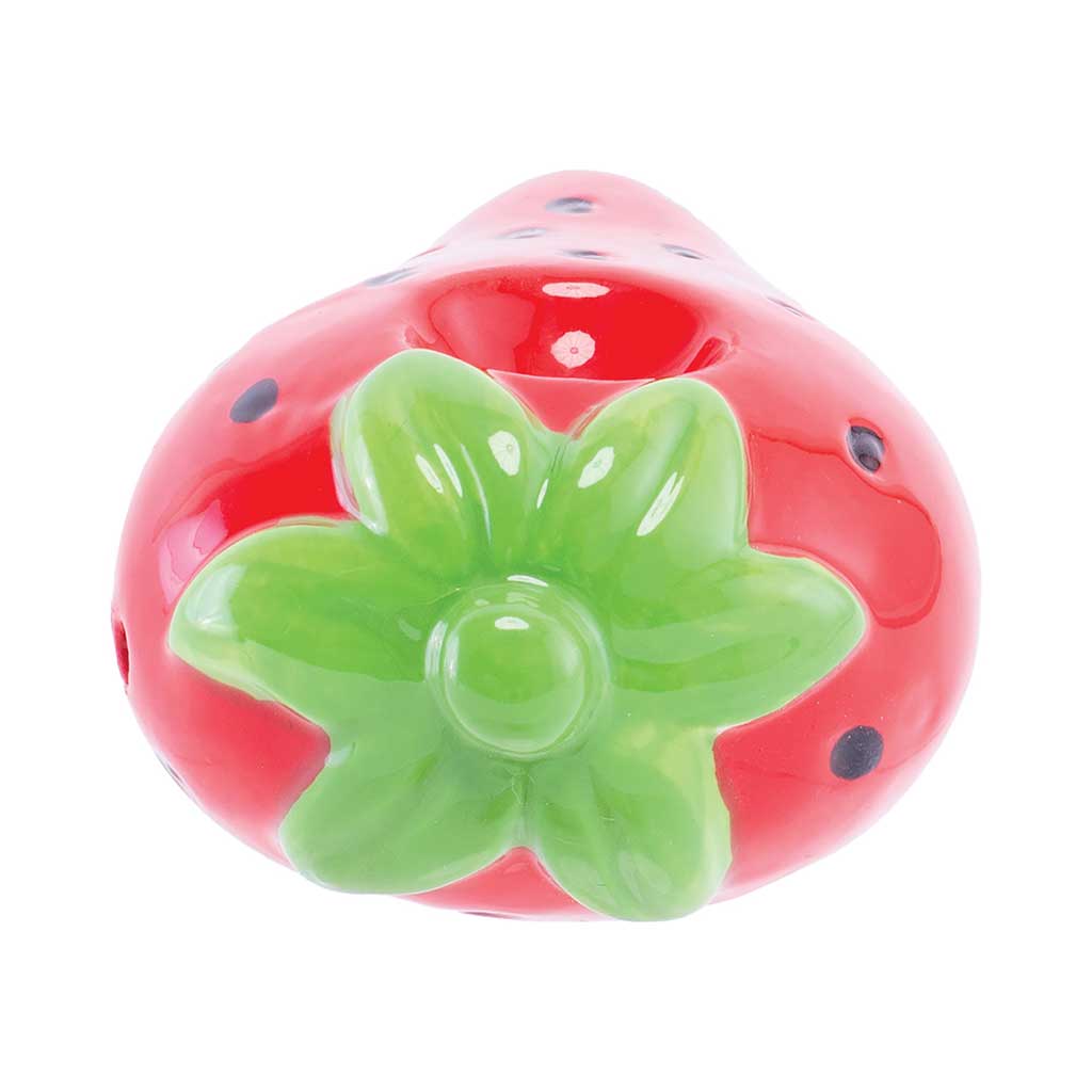 WACKY BOWLZ ~ STRAWBERRY CERAMIC HAND PIPE