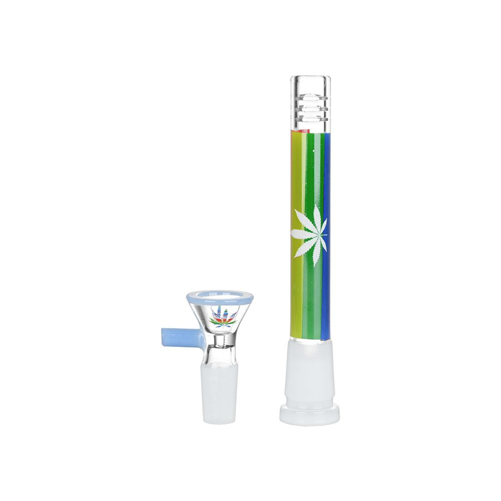 Pulsar ~ Rainbow Pride Glow Glass Beaker Water Pipe - 10"