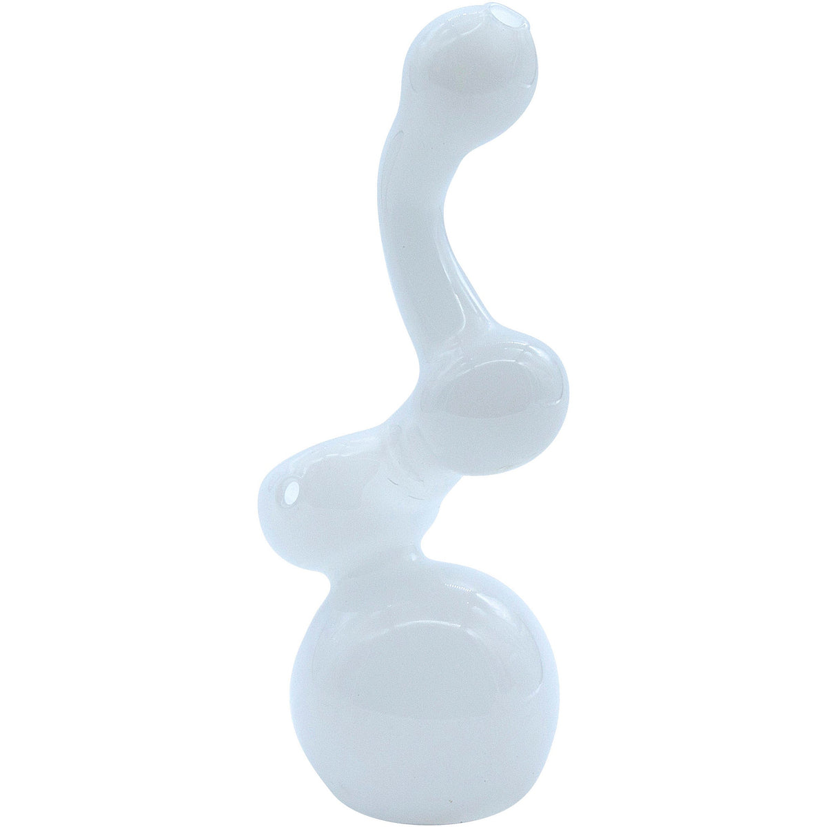 LA Pipes - Ivory Sherlock Glass Sherlock Bubbler Pipe 6"