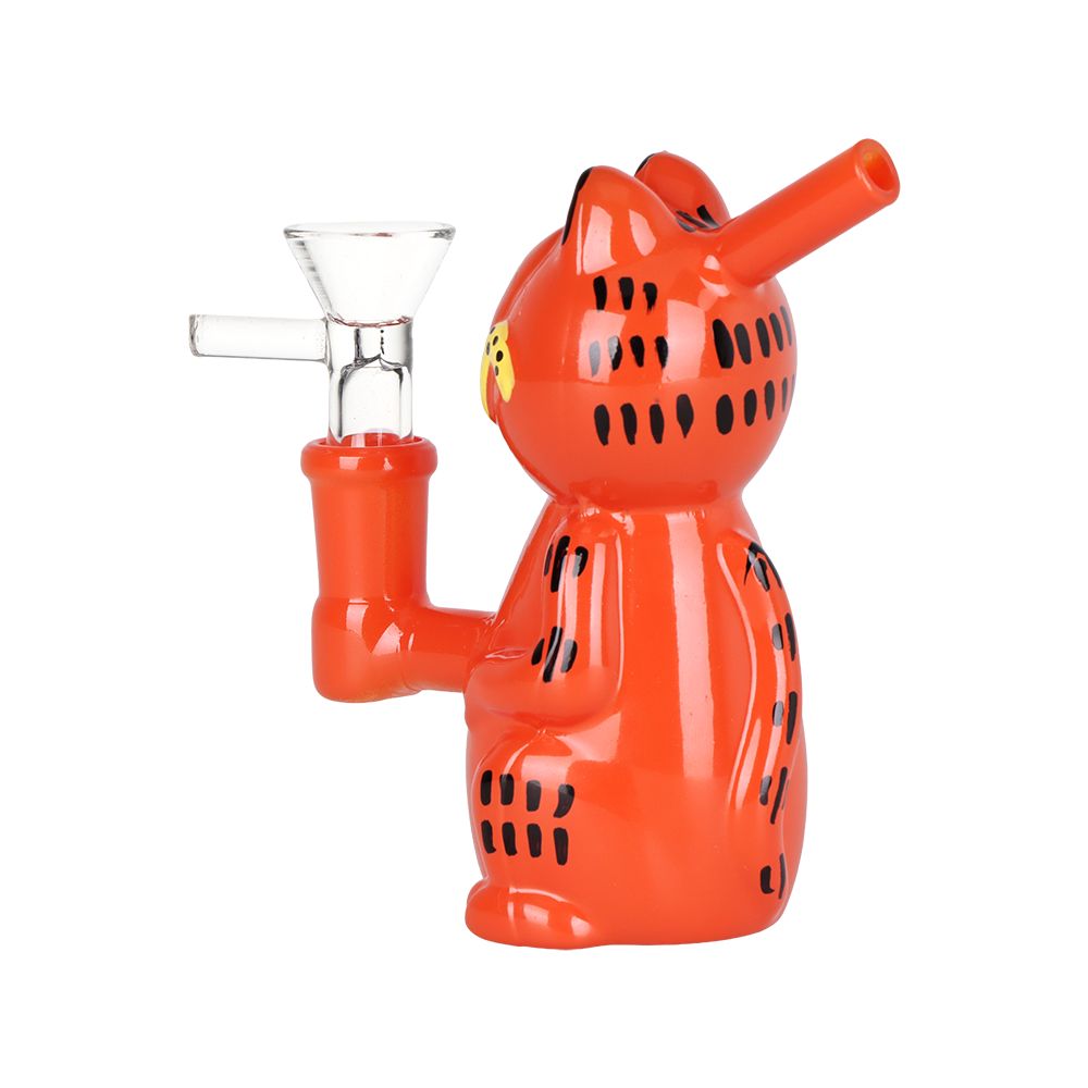 SeshGear ~ Lasagna Lovin' Cat Glass Water Pipe - 4.5" / 14mm F