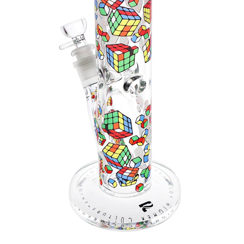 Pulsar ~ Design Series Straight Tube Glass Water Pipe | 12" | 14mm F
