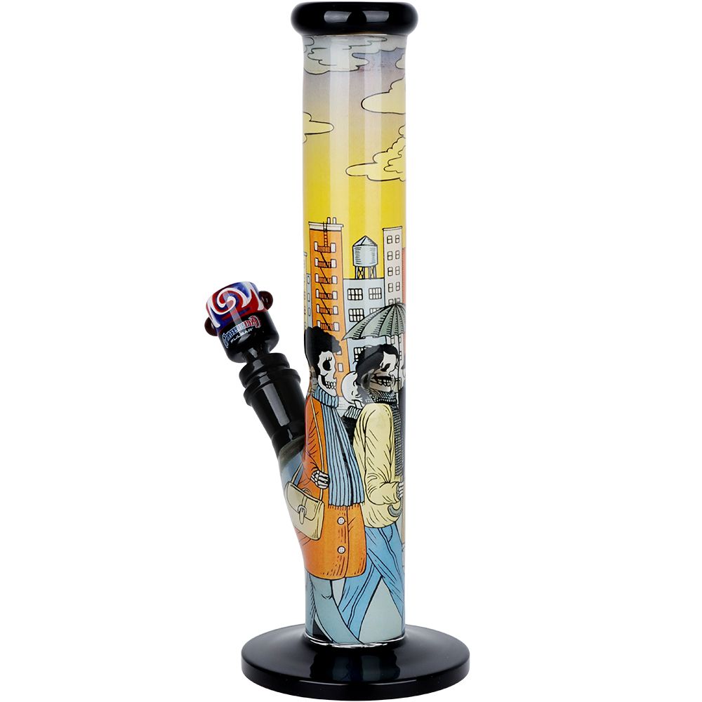 Pulsar ~ The Grateful Dead x Pulsar Inside Print Straight Tube Glass Water Pipe | 11.25" | 14mm F