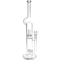 Pulsar~  Kink Neck Double Chamber Chugger Glass Water Pipe - 17.25" / 14mm F