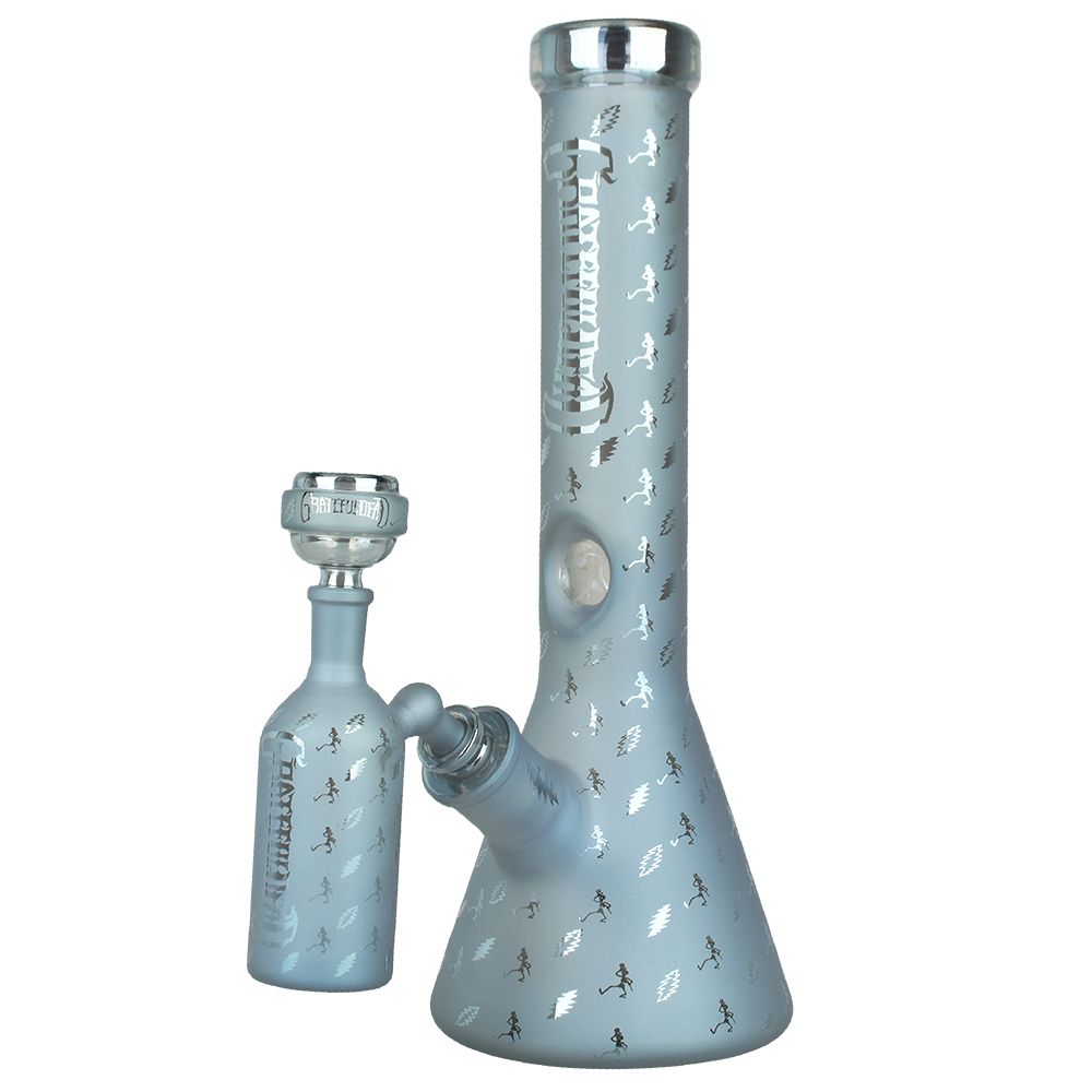 Pulsar ~ Grateful Dead x Pulsar Bolts And Skellies Glass Beaker Water Pipe Set | 13.75" | 14mm F