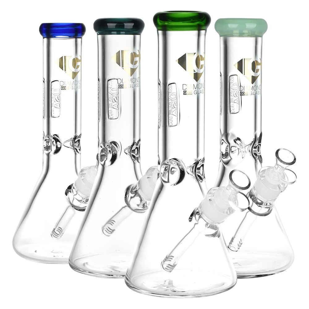 Diamond Glass - American Made Beaker Bong - 11.75" / 14mm F