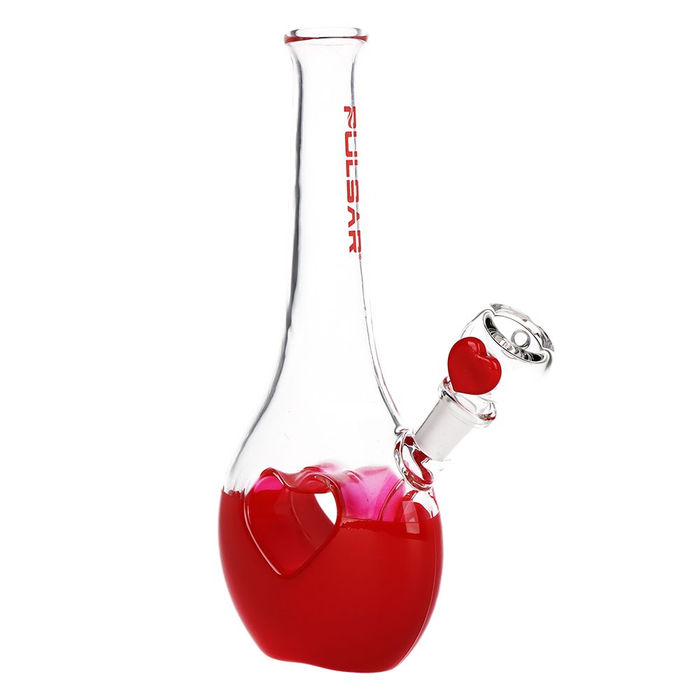 Pulsar ~ Valentines Heart Vase Glass Water Pipe - 8.25" / 14mm F