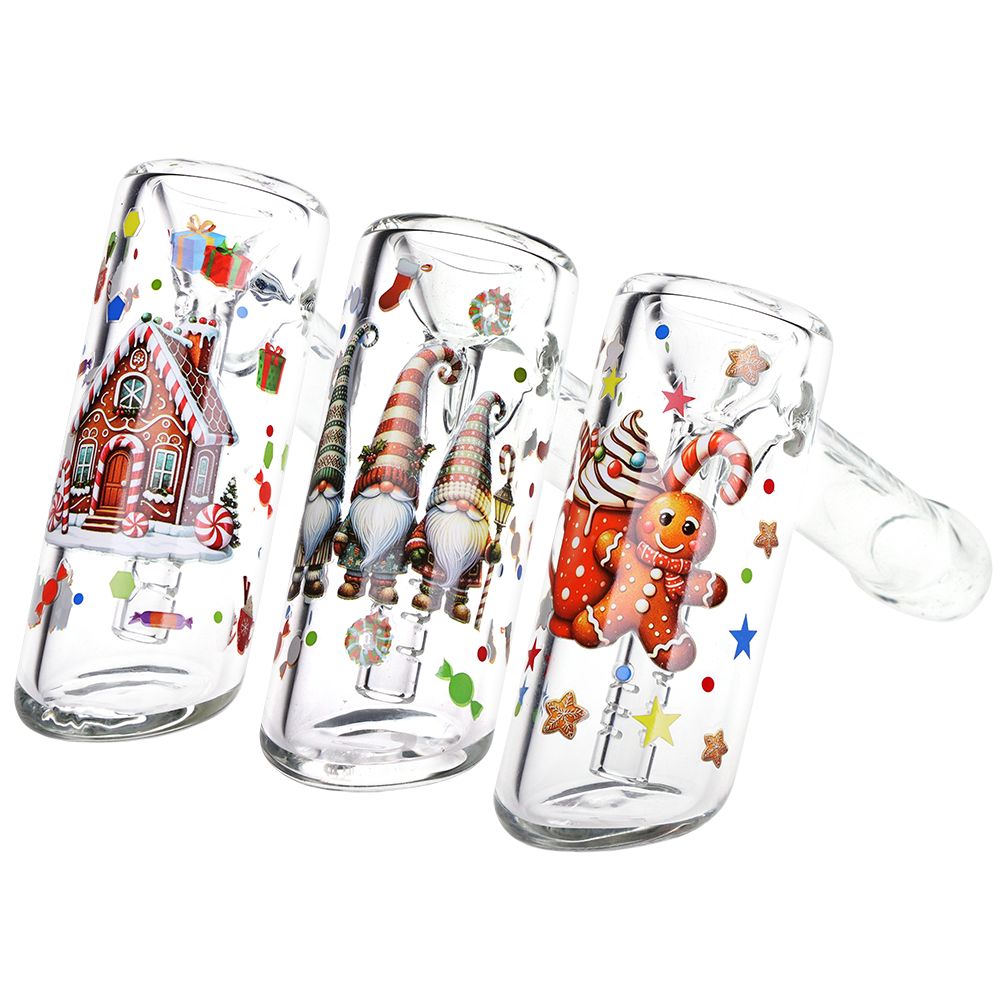 Pulsar - 3CT BUNDLE - Pulsar Christmas Themed Glass Bubbler - 5.75" / Designs Vary