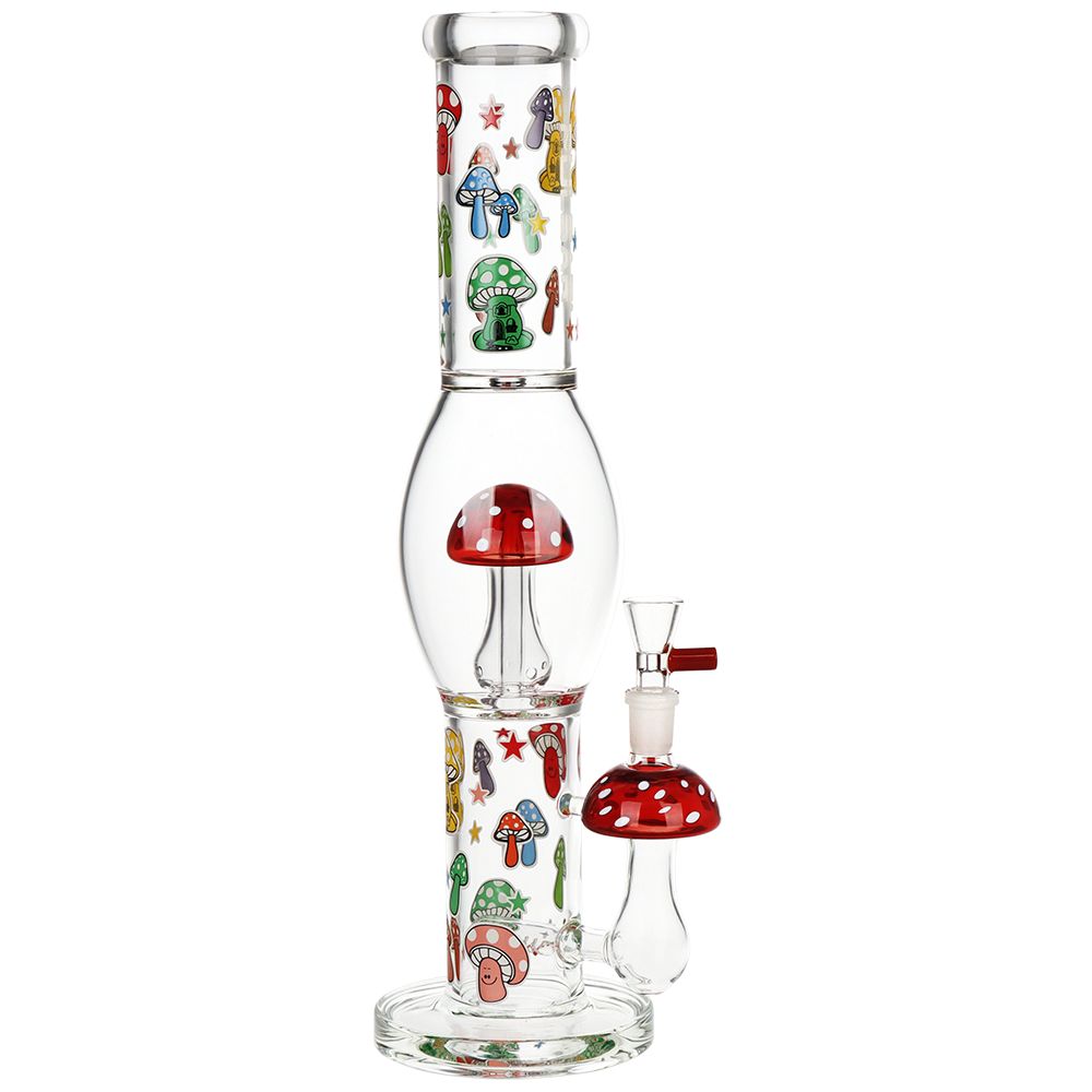 Pulsar ~ Shroom Shenanigans Glass Water Pipe - 15.25" / 14mm F