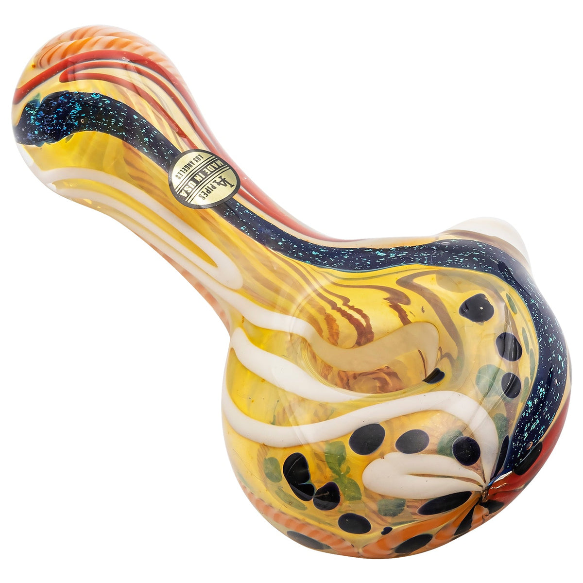 LA Pipes - "Dollar Pancake" Dichroic Color-Changing Spoon Glass Pipe