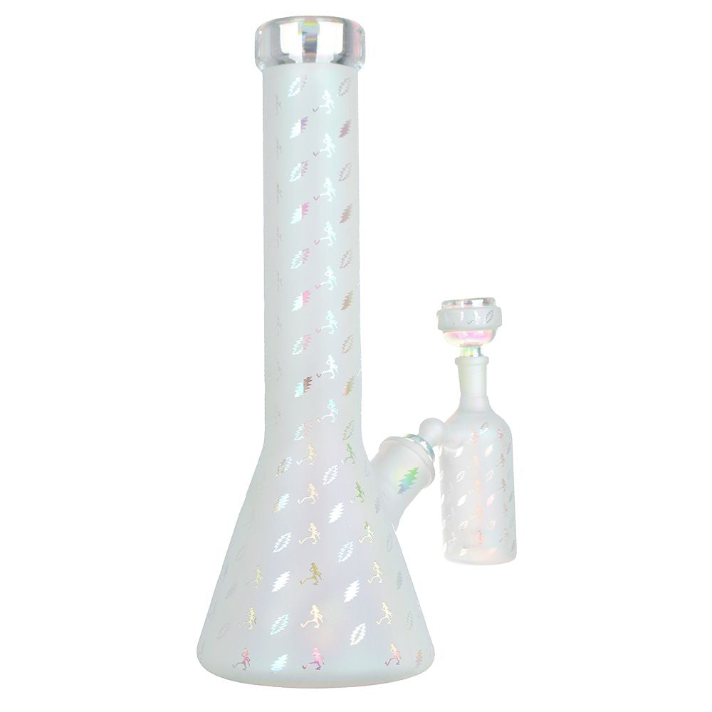 Pulsar ~ Grateful Dead x Pulsar Bolts And Skellies Glass Beaker Water Pipe Set | 13.75" | 14mm F