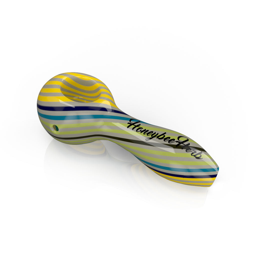 Honeybee Herb ~ Vibrant  Linework Twist Spoon Pipe