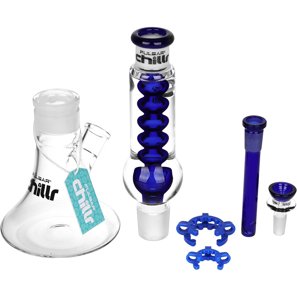 Pulsar ~ Chillr Glycerin Beaker Glass Water Pipe - 13" / 14mm F / Blue