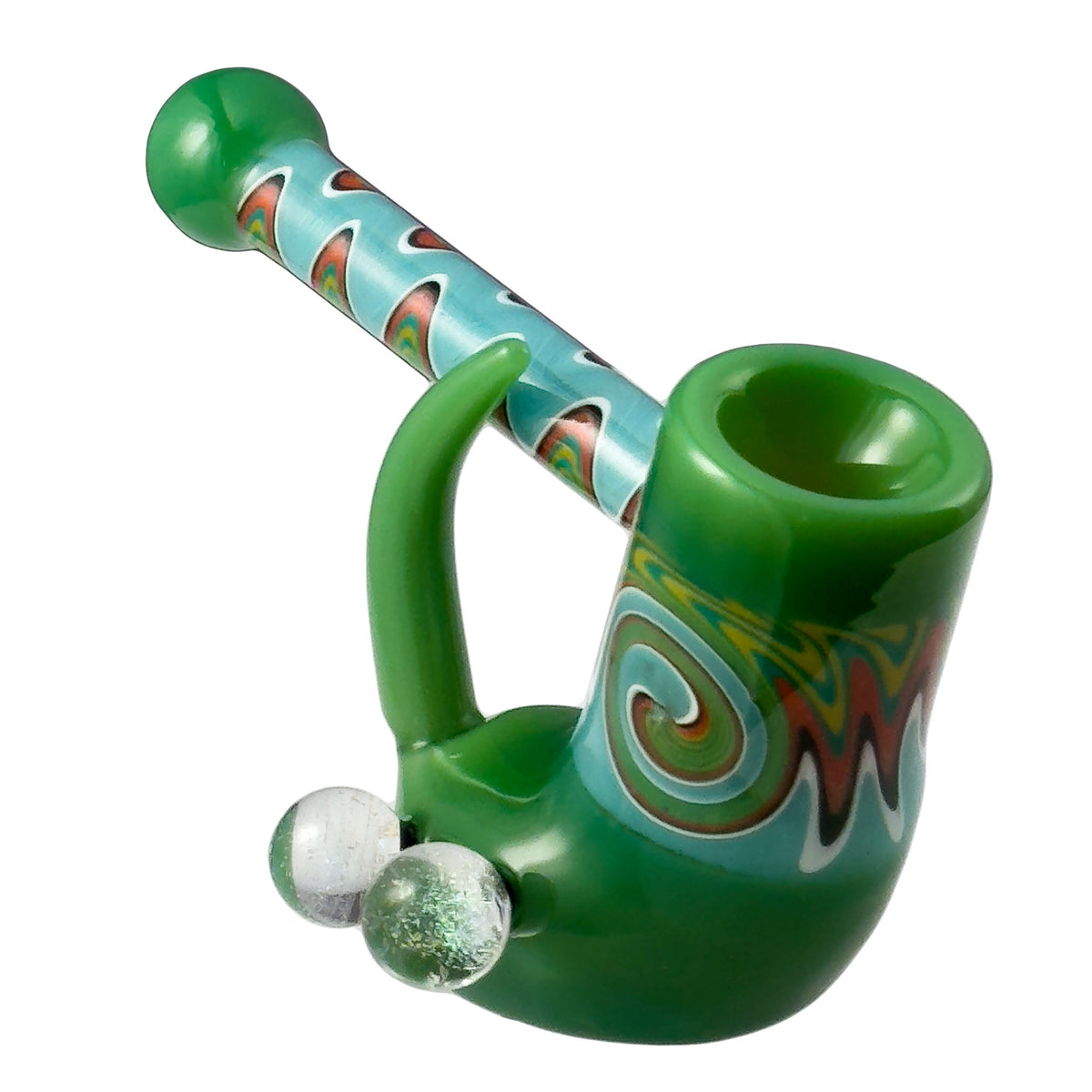 Eye Candy Crush ~ Crush Fang Bub Pipe w/Dual Galaxy Marbles (Various Colors)