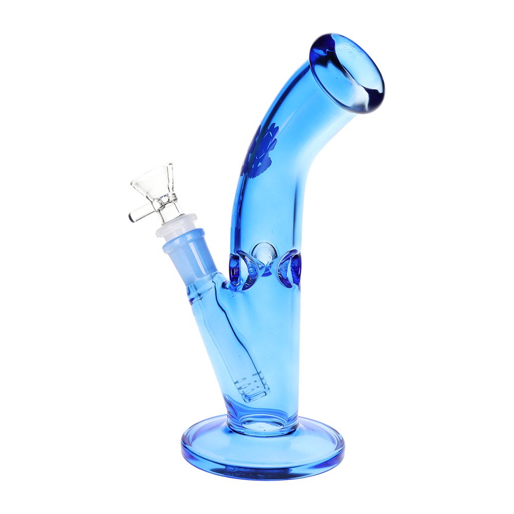 SeshGear ~ Lean Back Bent Tube Colored Glass Water Pipe | 9" | 14mm F