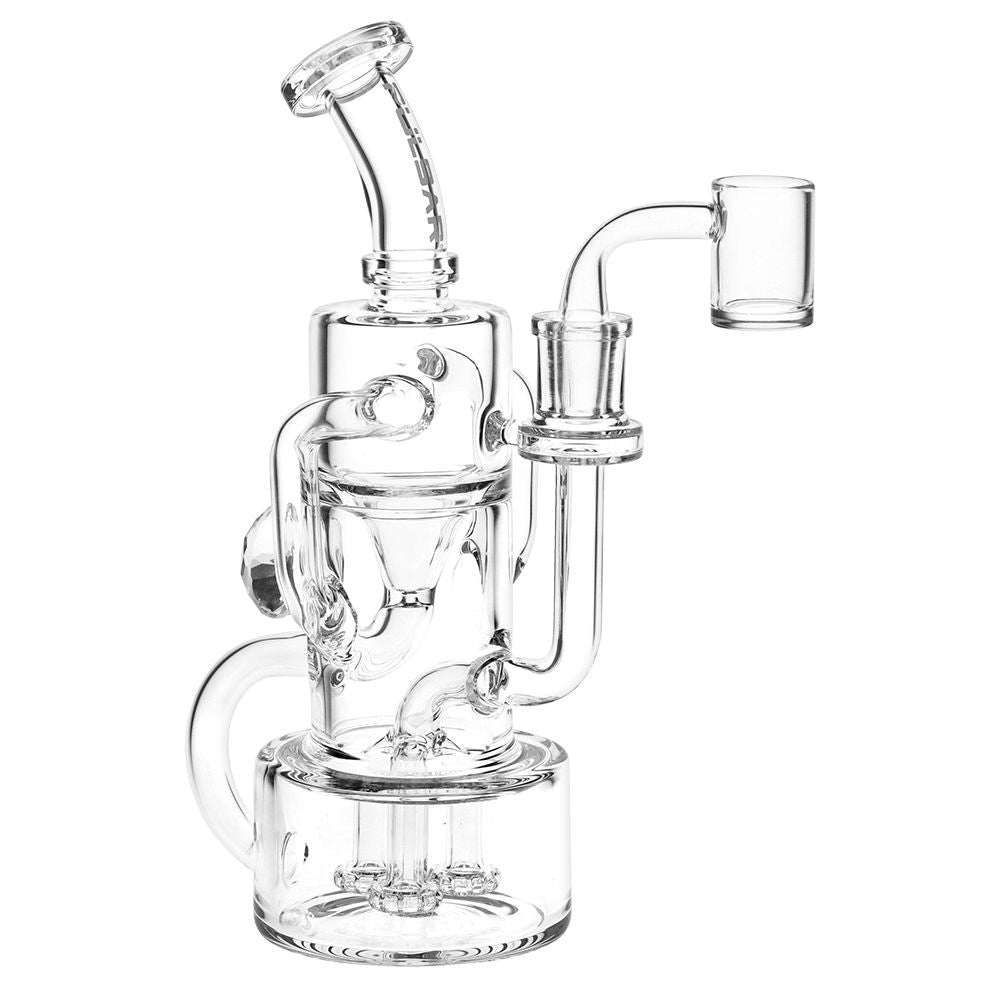 Pulsar ~ Debonaire Diamond Triple Perc Glass Recycler Dab Rig - 9" / 14mm F / Clear