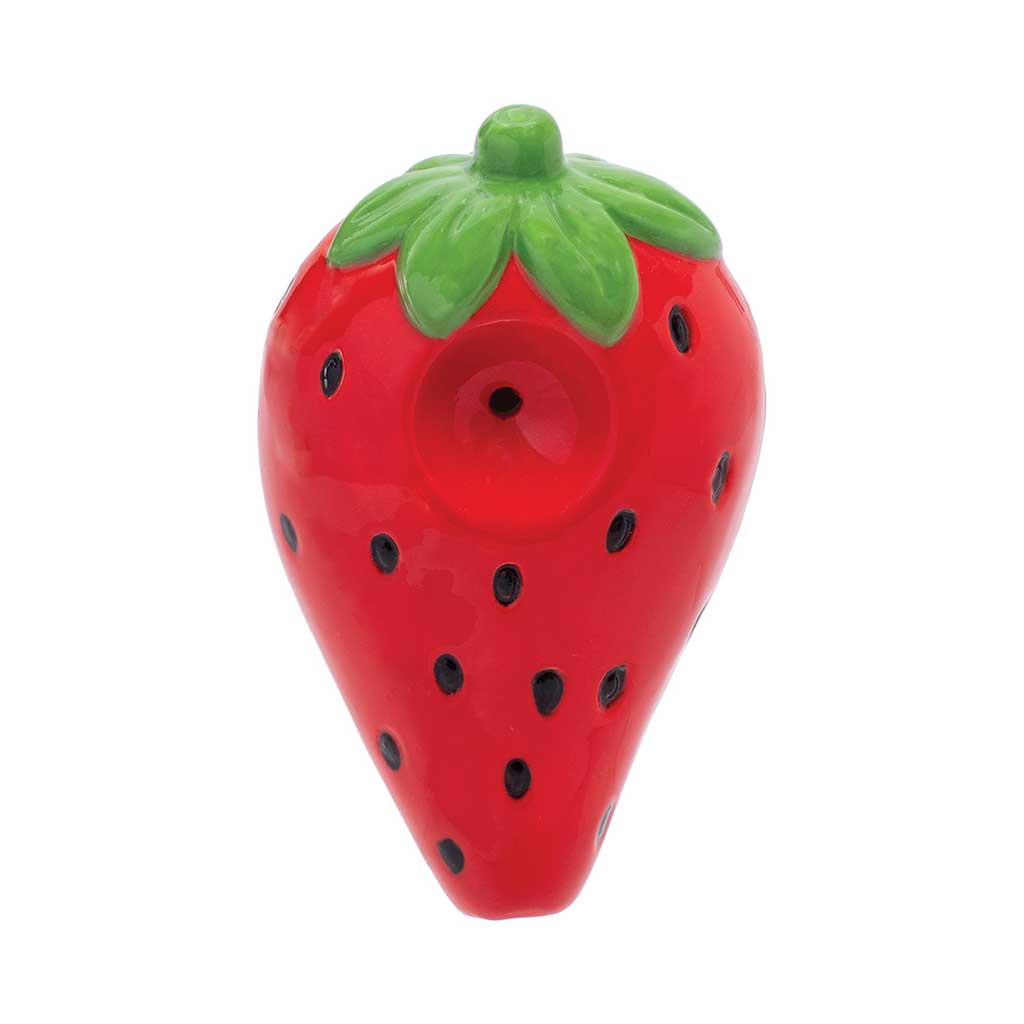 WACKY BOWLZ ~ STRAWBERRY CERAMIC HAND PIPE