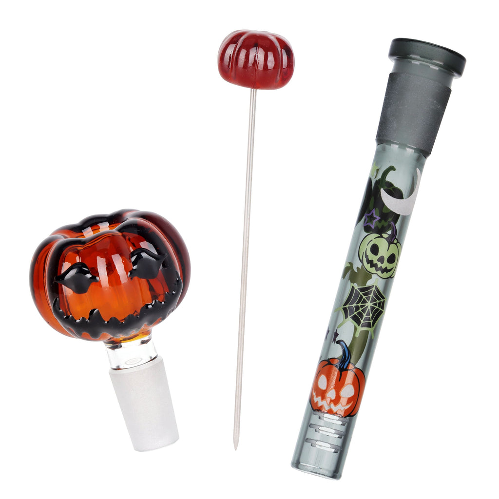Pulsar ~ Halloween Party Herb Pipe Glow Duo- 10" / 14mm F