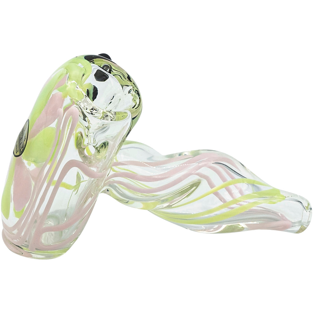 LA Pipes - Green Slyme and Bubble Gum Twist Hammer Pipe