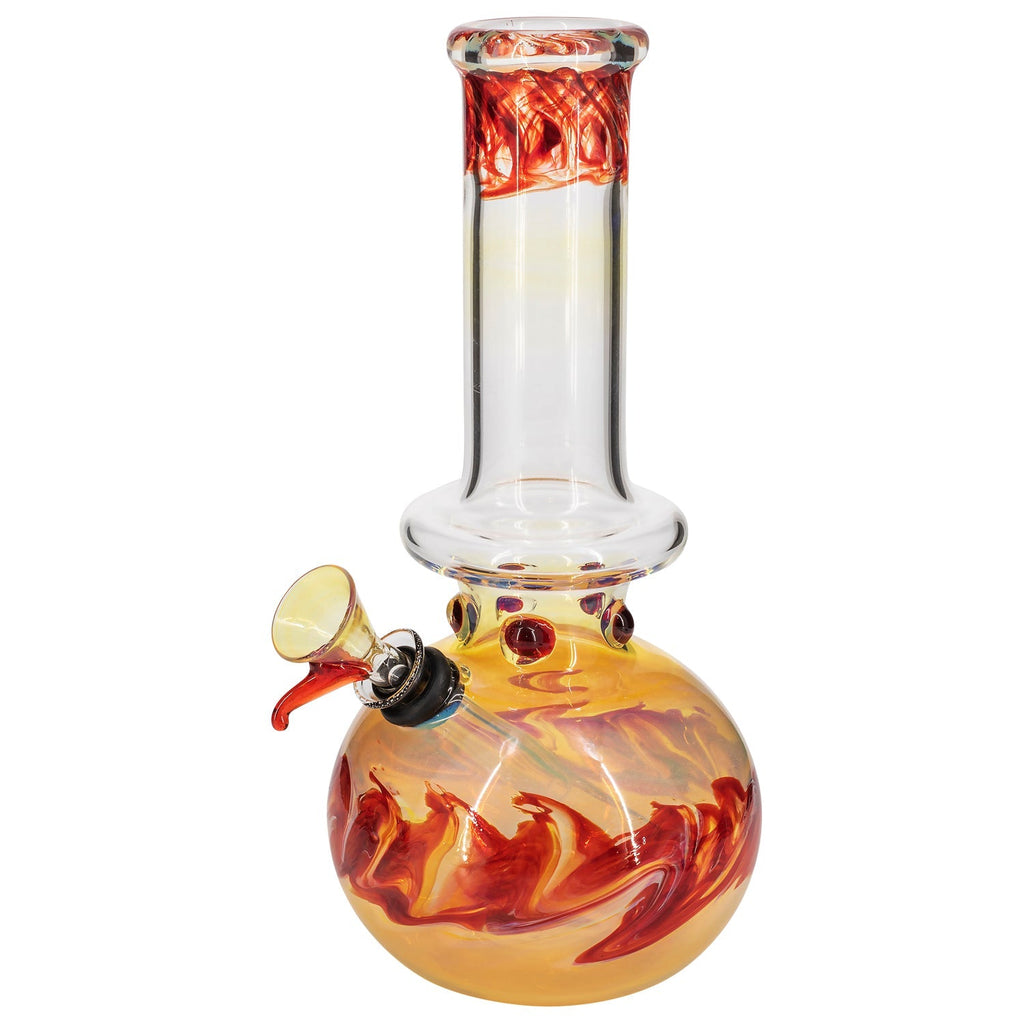 LA Pipes - Time Traveler Silver Fumed Pull-Stem Bubble Bong 8"
