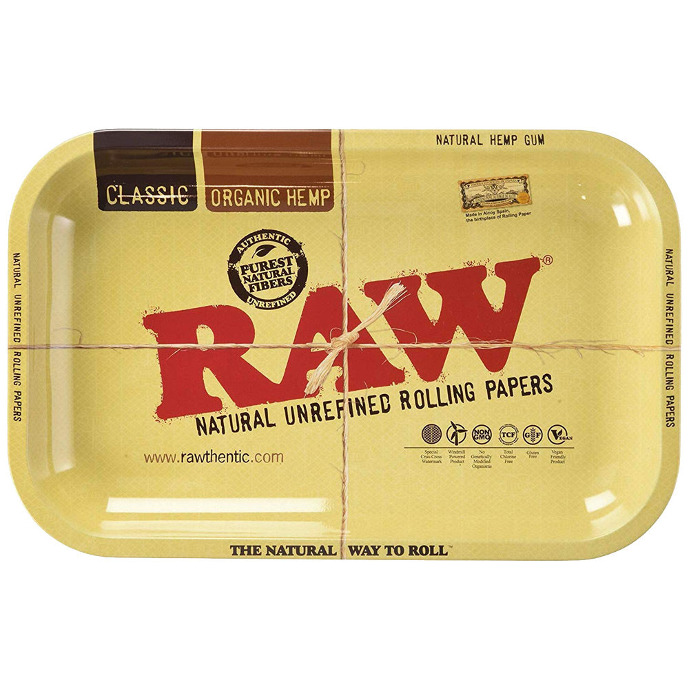Raw - Aluminum High Sided Rolling Tray - 11" x 7"