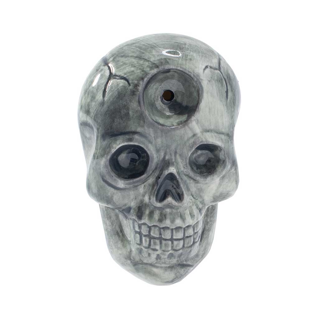 WACKY BOWLZ ~ SKULL CERAMIC HAND PIPE