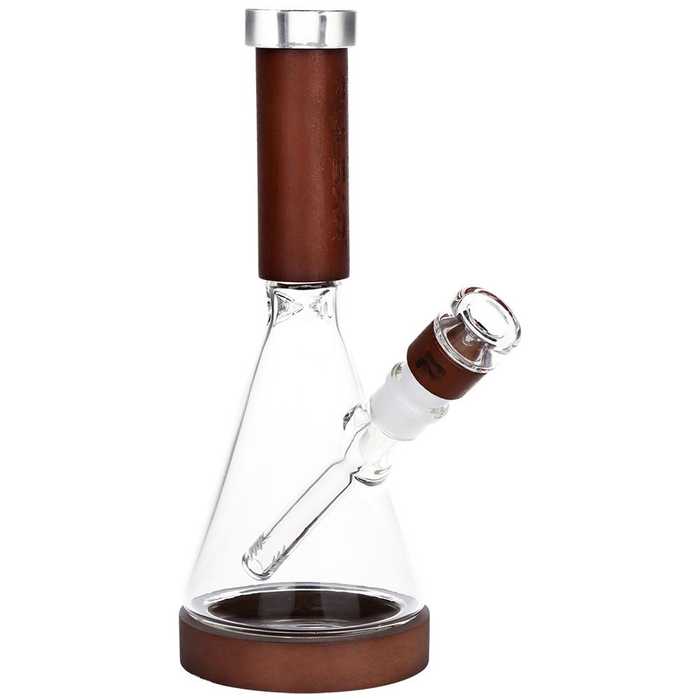 Pulsar ~ Grove Wood on Glass Beaker Water Pipe - 10.75" / 14mm F