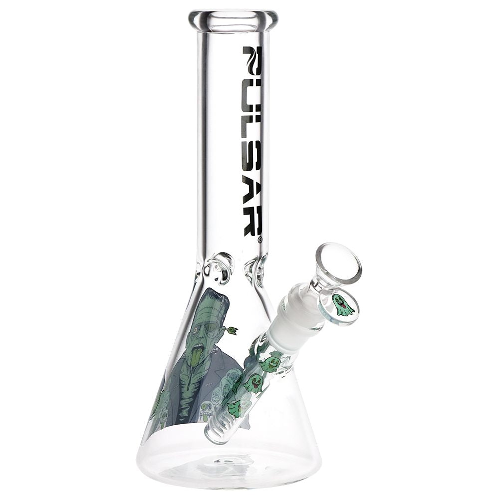 Pulsar ~ FrankenGhoul Beaker Glass Water Pipe - 9.75" / 14mm F