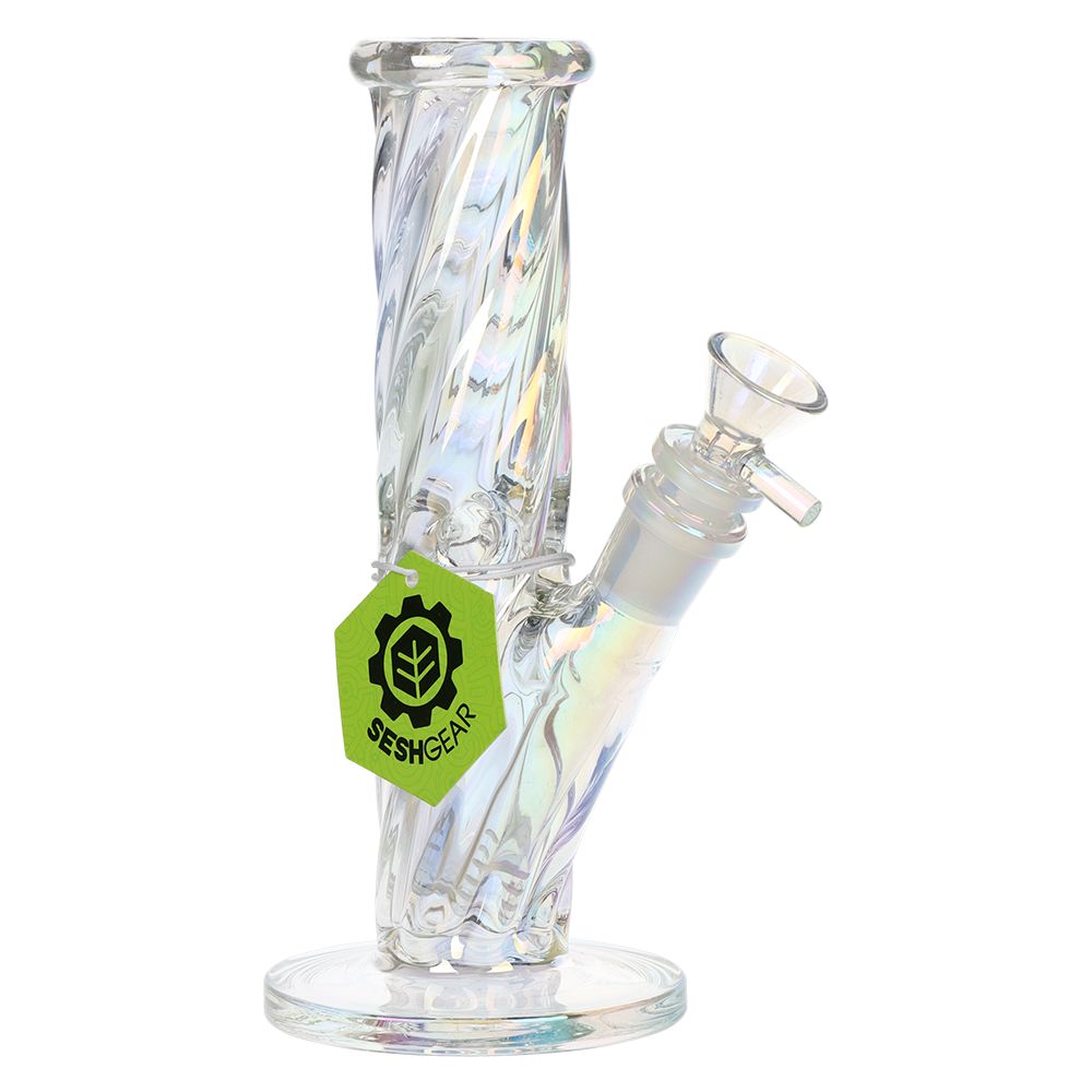 SeshGear ~ Twist Straight Tube Glass Water Pipe - 13.75" / 14mm F