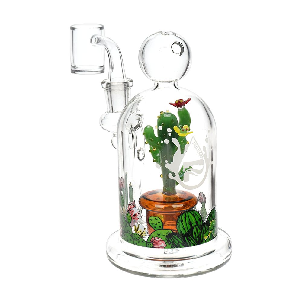 Pulsar ~ Cactus Terrarium Glass Dab Rig - 6" / 14mm F