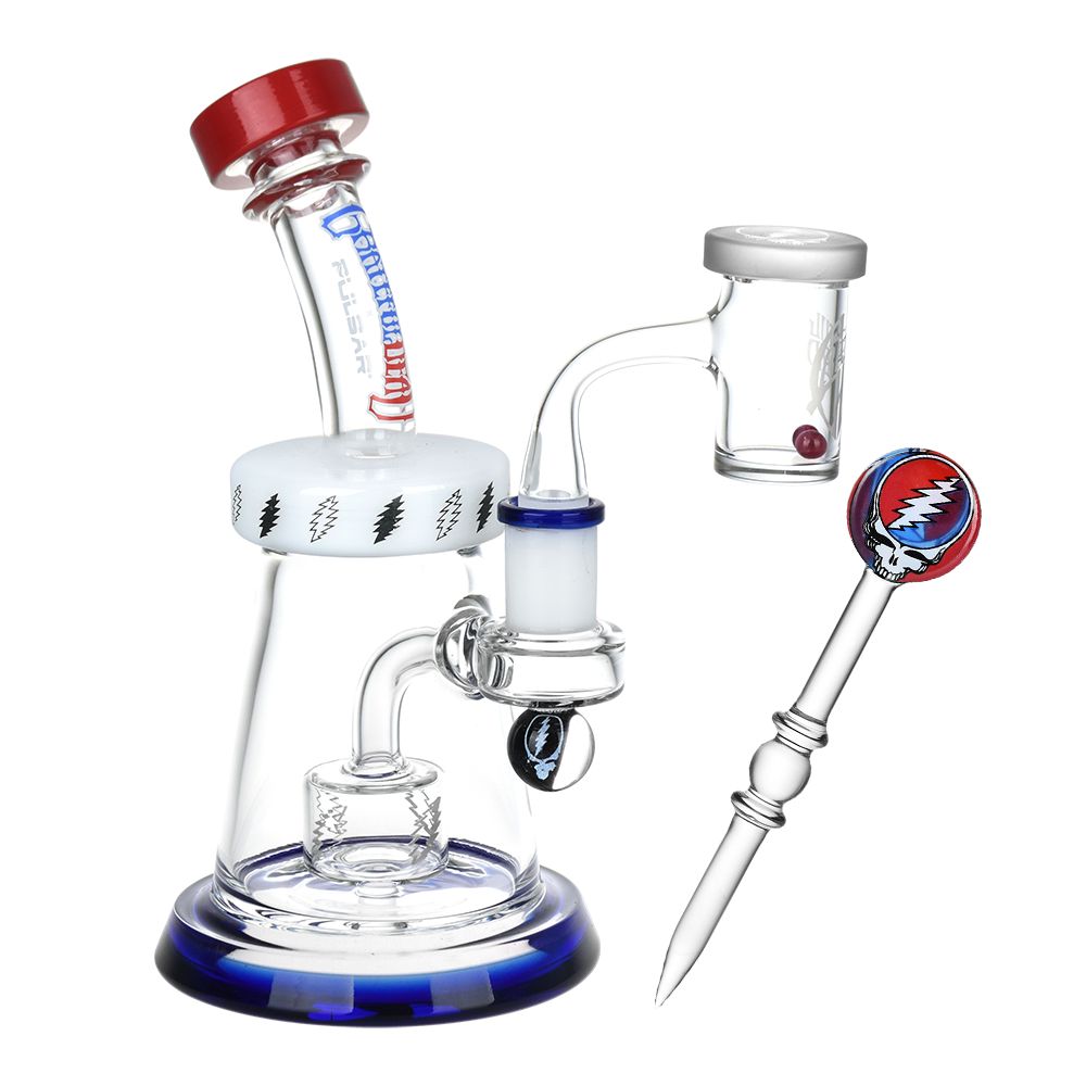 Pulsar ~ Grateful Dead x Pulsar Lightning Bell Dab Rig Set - 7.5" / 14mm F