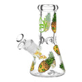 Pulsar ~ Pine alien Design Series Glass Beaker Water Pipe - 8"