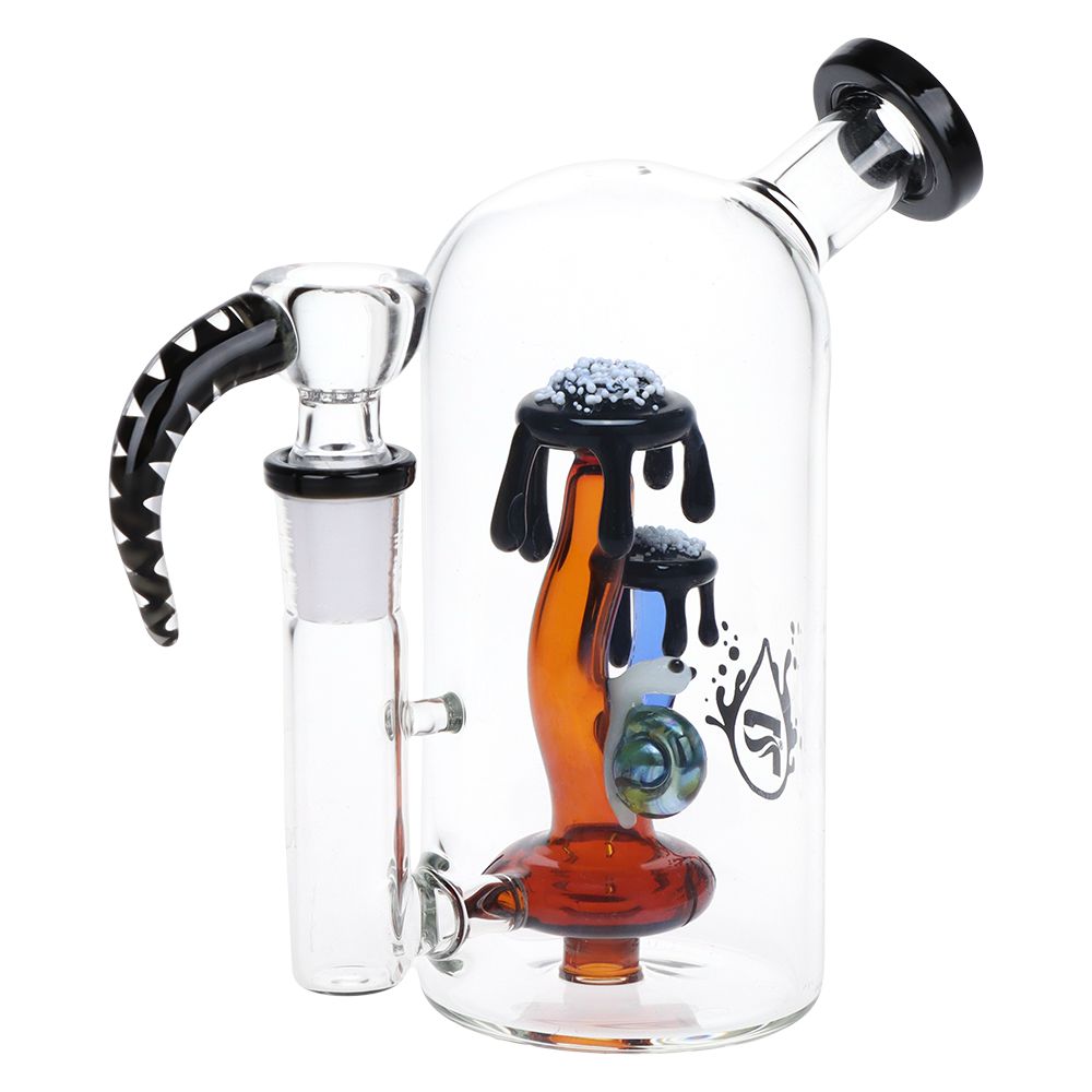 Pulsar ~ Magma Lake Mushroom Glass Water Pipe - 5.5" / 14mm F