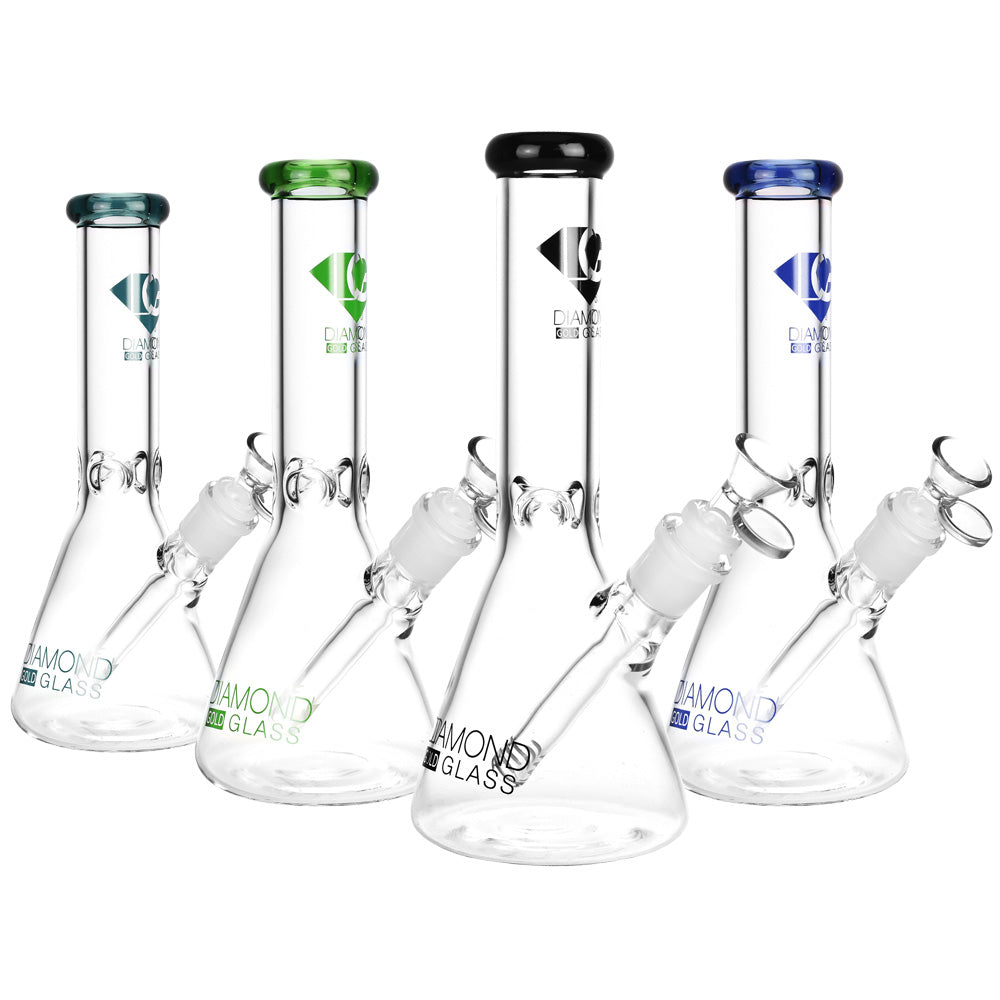 Diamond Glass - Gold Clone Water Pipe - 10"/14mm F/Colors Vary