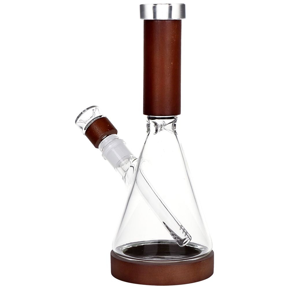 Pulsar ~ Grove Wood on Glass Beaker Water Pipe - 10.75" / 14mm F