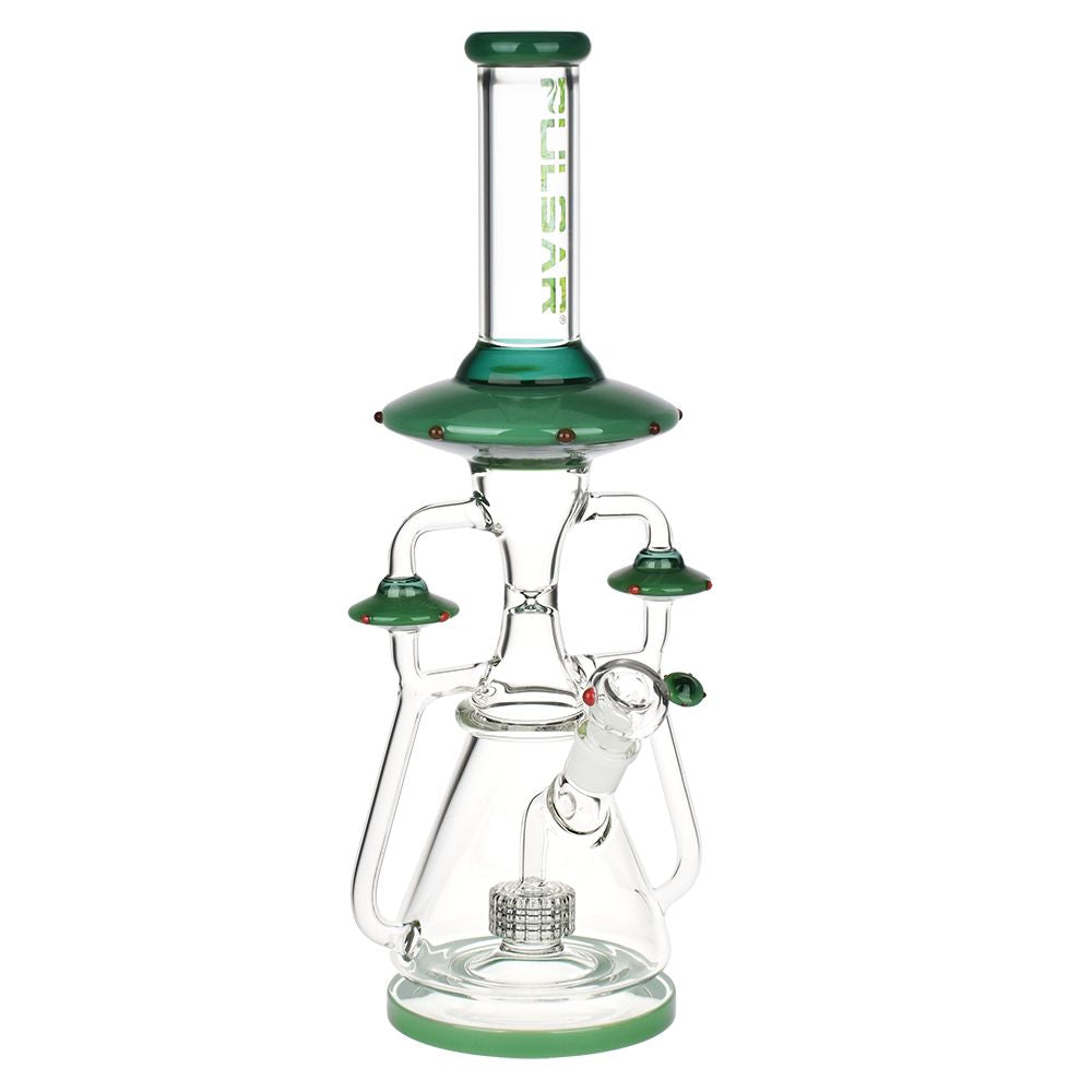 Pulsar ~ Far-Out Visitors Recycler Glass Water Pipe | 17.25" | 19mm F