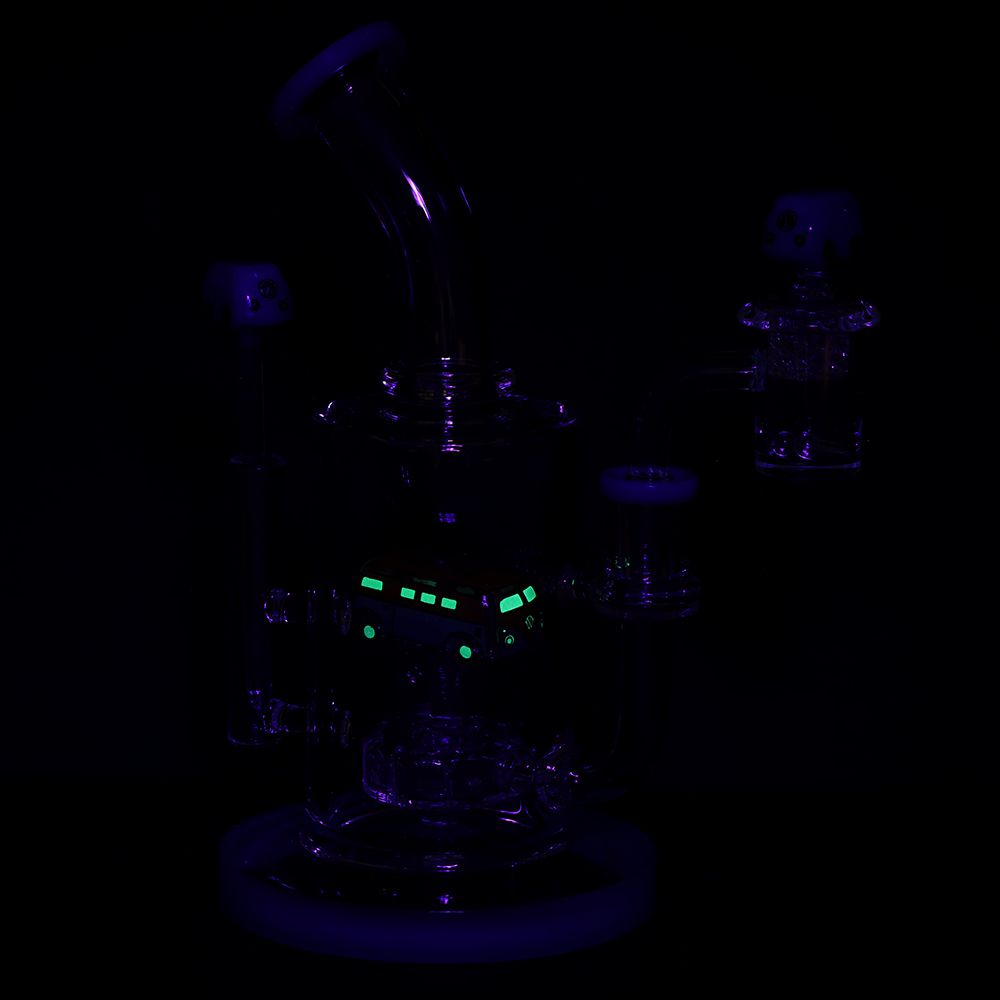 Pulsar ~ Glow VW Bus Glass Dab Rig Set - 8.5" / 14mm F