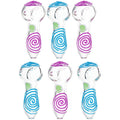 SeshGear Glowing Squiggles Glass Spoon Pipe - 4" / Assorted Colors 3ct