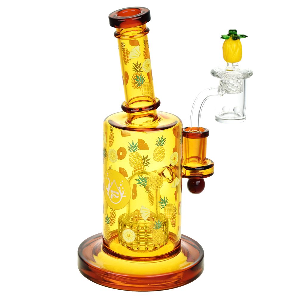 Pulsar ~ Fruit Series Pineapple Express Glow In The Dark Dab Rig Kit - 8" / 14mm F