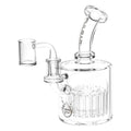 Pulsar ~  Thirty-Arms Dab Rig - 6.75" / 14mm F / Clear