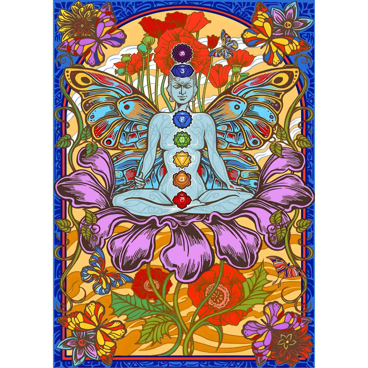 3-D Chakra Lotus Tapestry