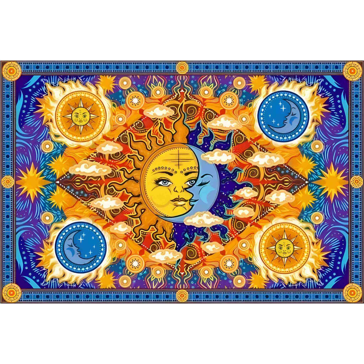 3-D Fire, Sun, and Moon Tapestry