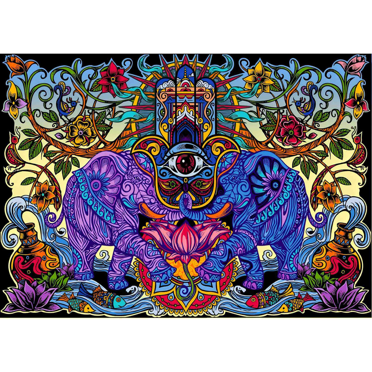 3-D Hamsa Dreams Tapestry