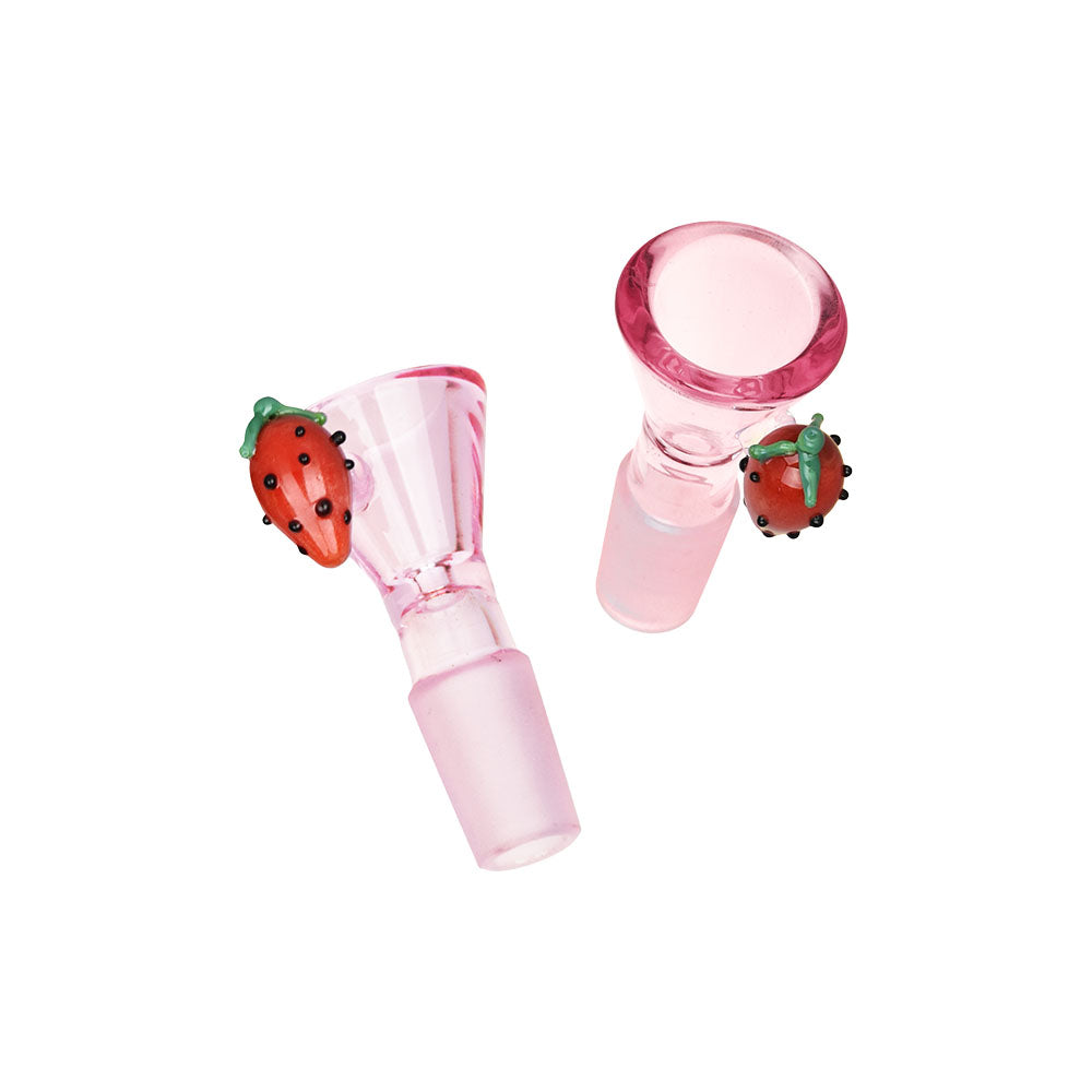 Pulsar ~ Fruit Series Strawberry Cough Herb Pipe Glow Duo - 10" / 14mm F