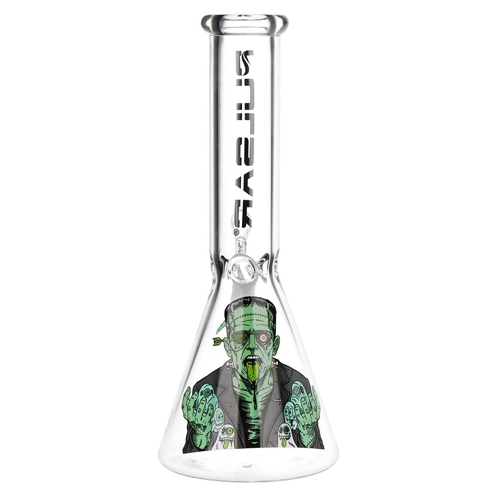 Pulsar ~ FrankenGhoul Beaker Glass Water Pipe - 9.75" / 14mm F